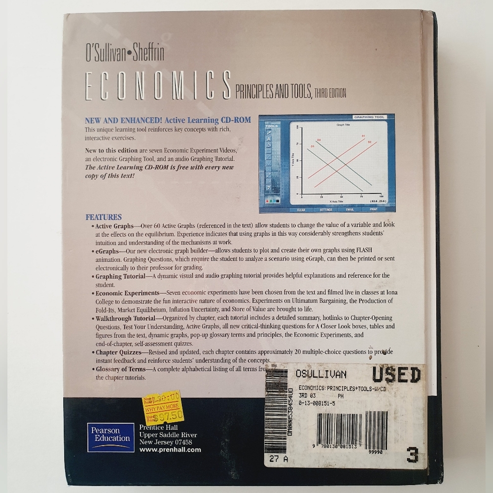 Economics: Principles & Tools - Arthur O'Sullivan Steven Sheffrin Book - Picture 2 of 7